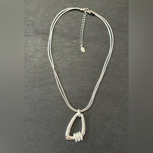 Bijoux Terner Vintage Double Silver Tone Snake Chain Necklace